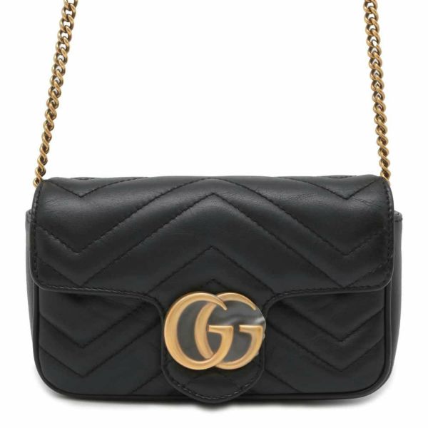 グッチ チェーンショルダーバッグ GGマーモント レザー 476433 GUCCI バッグ 黒