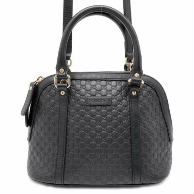 ☆グッチ ハンドバッグ マイクログッチシマ 449654 GUCCI 2WAYショルダーバッグ GG柄 アウトレット品 黒 安心保証 |  中古・新品ブランド販売ギャラリーレア公式通販