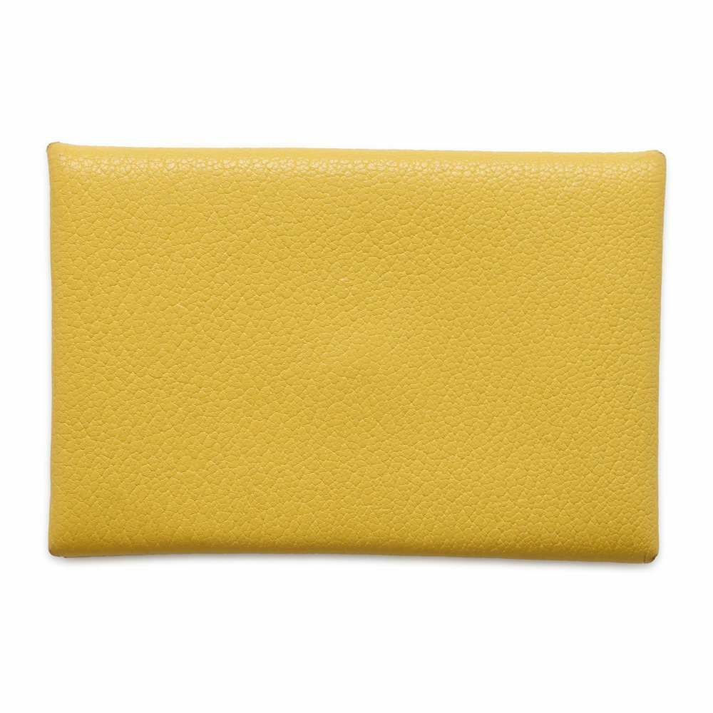エルメス カードケース カルヴィ ジョーヌナプル シェブルミゾル D刻印 HERMES 名刺入れ