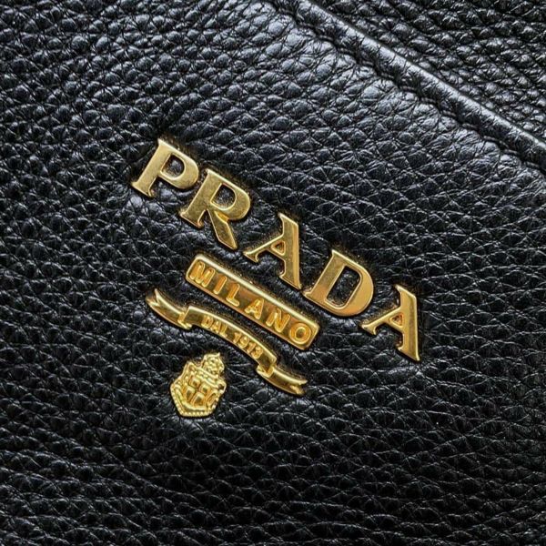 プラダ トートバッグ レザー 1BG048 PRADA バッグ ポーチ付き 黒