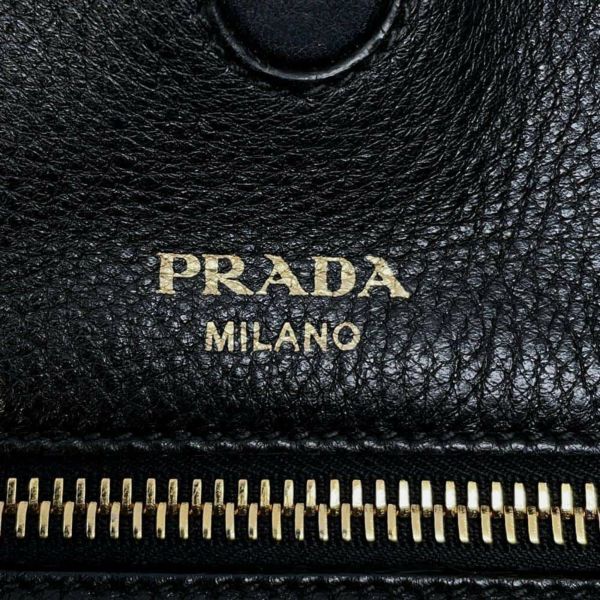 プラダ トートバッグ レザー 1BG048 PRADA バッグ ポーチ付き 黒