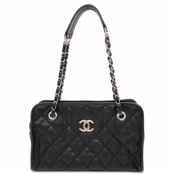 シャネル チェーンショルダーバッグ マトラッセ ココマーク フレンチリビエラ キャビアスキン CHANEL 黒 安心保証 |  中古・新品ブランド販売ギャラリーレア公式通販