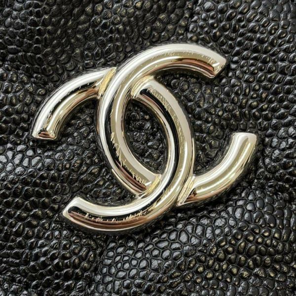 シャネル チェーンショルダーバッグ マトラッセ ココマーク フレンチリビエラ キャビアスキン CHANEL 黒