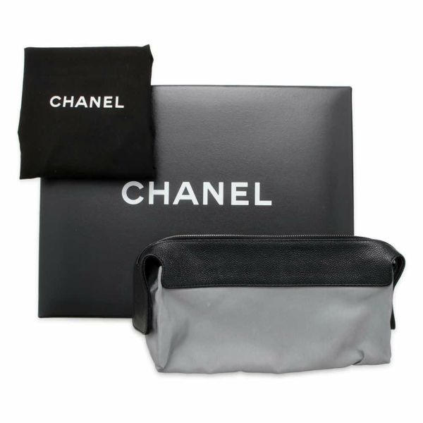 シャネル チェーンショルダーバッグ マトラッセ ココマーク フレンチリビエラ キャビアスキン CHANEL 黒