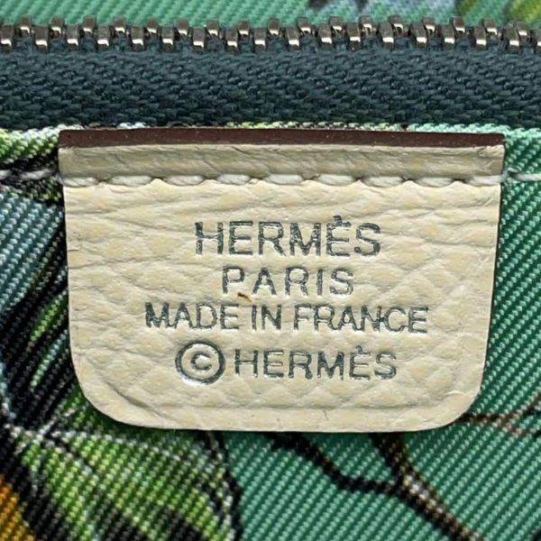 エルメス コインケース アザップコンパクト シルクイン ナタ/シルバー金具 エプソン Z刻印 HERMES