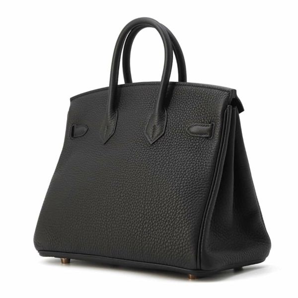 エルメス バーキン25 ブラック/ピンクゴールド金具 トゴ B刻印 HERMES Birkin ハンドバッグ 黒