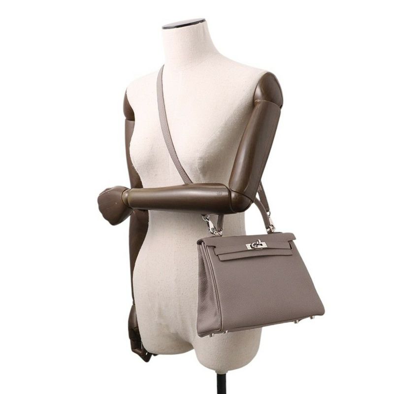 エルメス ハンドバッグ ケリー25 内縫い エタン/シルバー金具 トゴ Z刻印 2wayショルダー