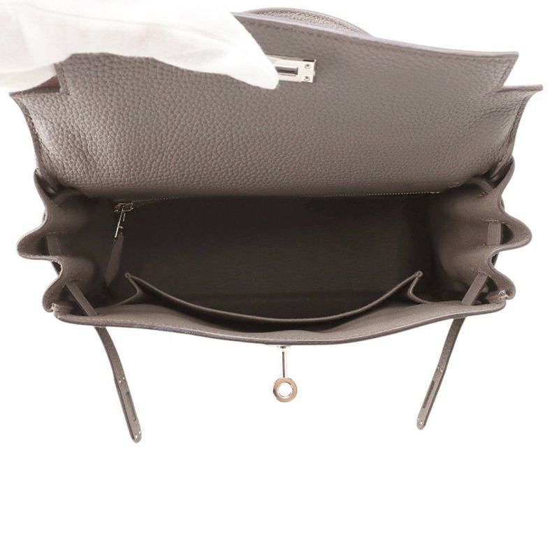 エルメス ハンドバッグ ケリー25 内縫い エタン/シルバー金具 トゴ Z刻印 2wayショルダー