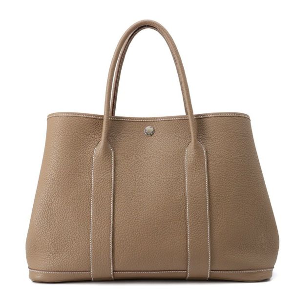 エルメス トートバッグ ガーデンパーティPM エトゥープ/シルバー金具 ネゴンダ U刻印