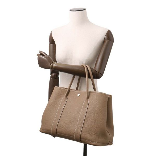 エルメス トートバッグ ガーデンパーティPM エトゥープ/シルバー金具 ネゴンダ U刻印