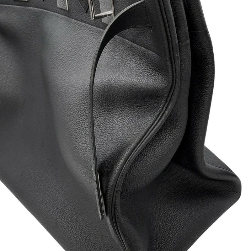 エルメス ハンドバッグ オータクロア 50 ブラック/シルバー金具 トゴ U刻印 HERMES バッグ 黒