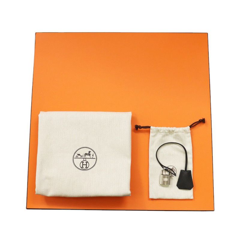 エルメス ハンドバッグ オータクロア 50 ブラック/シルバー金具 トゴ U刻印 HERMES バッグ 黒