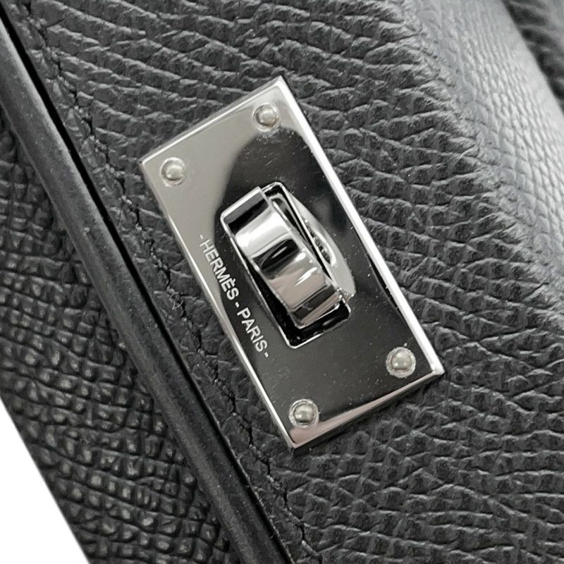 エルメス ショルダーバッグ ケリーマルチポケット ブラック/シルバー金具 エプソン K刻印 黒