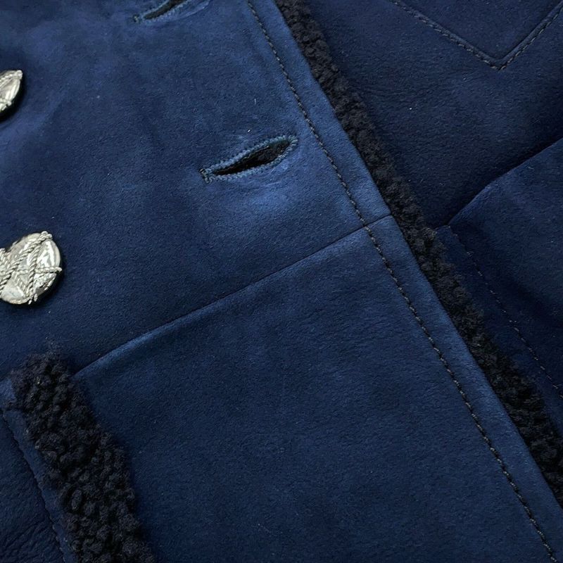 シャネル コート ツイード ムートン セーラーカラー ハーフコート レディースサイズ36 P59085 CHANEL アウター