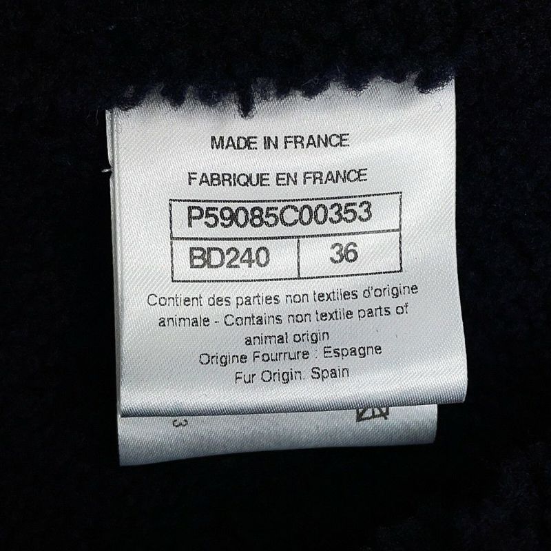 シャネル コート ツイード ムートン セーラーカラー ハーフコート レディースサイズ36 P59085 CHANEL アウター