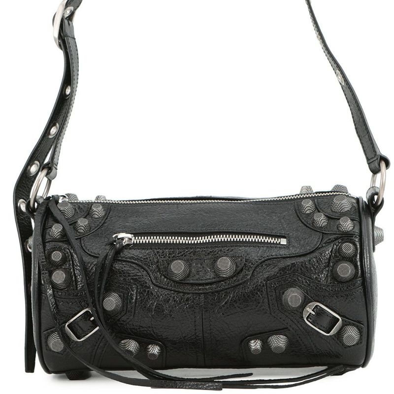 バレンシアガ ショルダーバッグ ルカゴール シリンダー レザー 771716 BALENCIAGA 黒