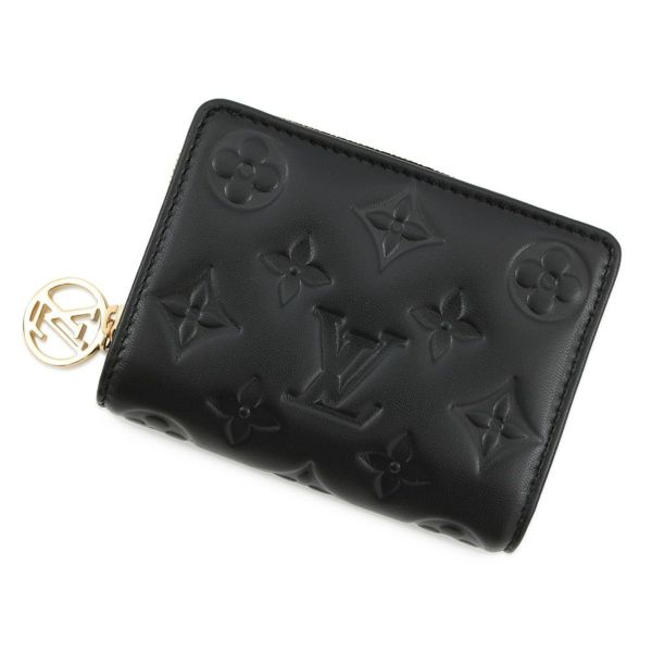 ルイヴィトン 二つ折り財布 ラムレザー/モノグラム・パターン ポルトフォイユ・ルー M81599 LOUIS VUITTON ブラック 黒