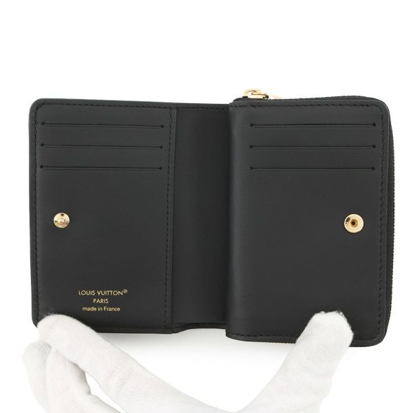 ルイヴィトン 二つ折り財布 ラムレザー/モノグラム・パターン ポルトフォイユ・ルー M81599 LOUIS VUITTON ブラック 黒