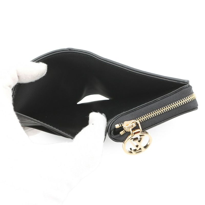 ルイヴィトン 二つ折り財布 ラムレザー/モノグラム・パターン ポルトフォイユ・ルー M81599 LOUIS VUITTON ブラック 黒