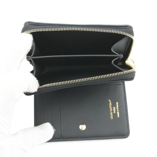 ルイヴィトン 二つ折り財布 ラムレザー/モノグラム・パターン ポルトフォイユ・ルー M81599 LOUIS VUITTON ブラック 黒