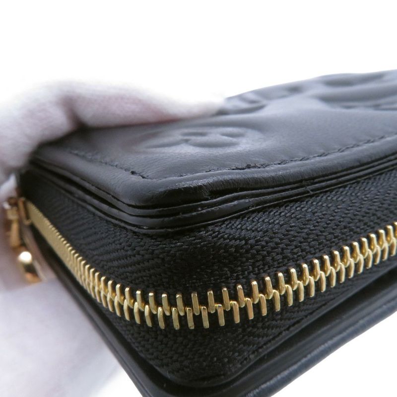 ルイヴィトン 二つ折り財布 ラムレザー/モノグラム・パターン ポルトフォイユ・ルー M81599 LOUIS VUITTON ブラック 黒