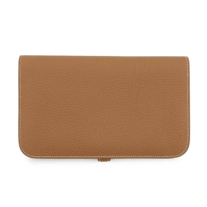 エルメス 長財布 ドゴンGM ゴールド/シルバー金具 トゴ K刻印 HERMES 財布