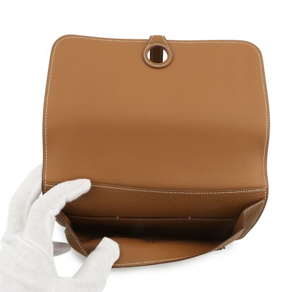 エルメス 長財布 ドゴンGM ゴールド/シルバー金具 トゴ K刻印 HERMES 財布