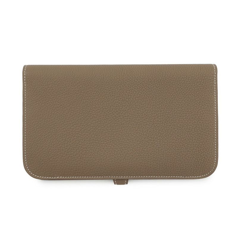 エルメス 長財布 ドゴンGM エトゥープ/シルバー金具 トゴ K刻印 HERMES 財布