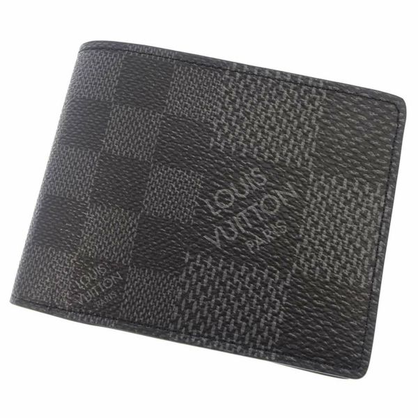 ルイヴィトン 二つ折り財布 ダミエ・グラフィット 3D  ポルトフォイユ・ミュルティプル N60434 ヴィトン メンズ 黒 ブラック