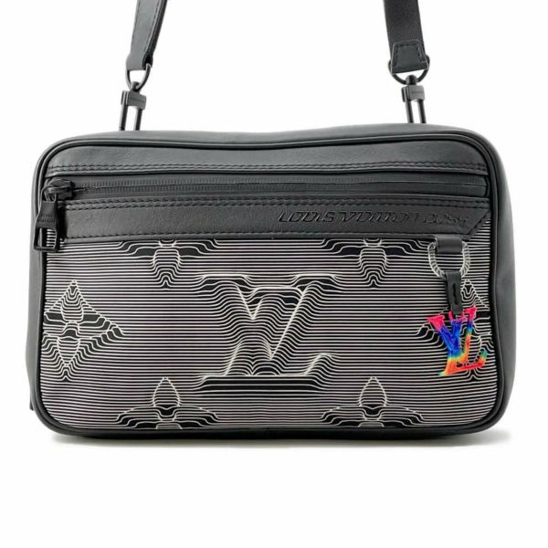 ルイヴィトン ショルダーバッグ LVイニシャル エクスパンダブル・メッセンジャー M55698 LOUIS VUITTON ブラック 黒