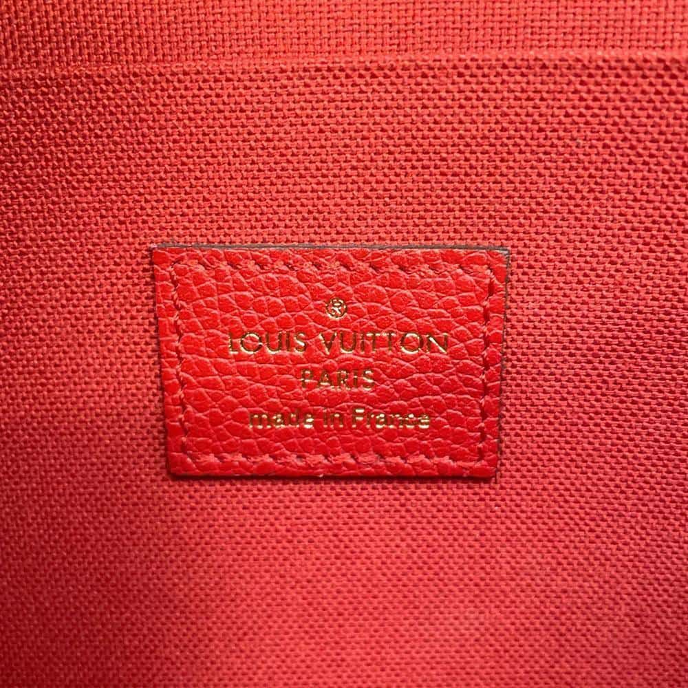 ルイヴィトン チェーンウォレット モノグラム・アンプラント ポシェット・フェリシー M63700 LOUIS VUITTON 財布 レッド