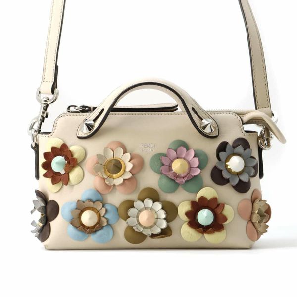 フェンディ ハンドバッグ バイザウェイ ミニ 8BL135 FENDI 2wayショルダーバッグ フラワー 花柄