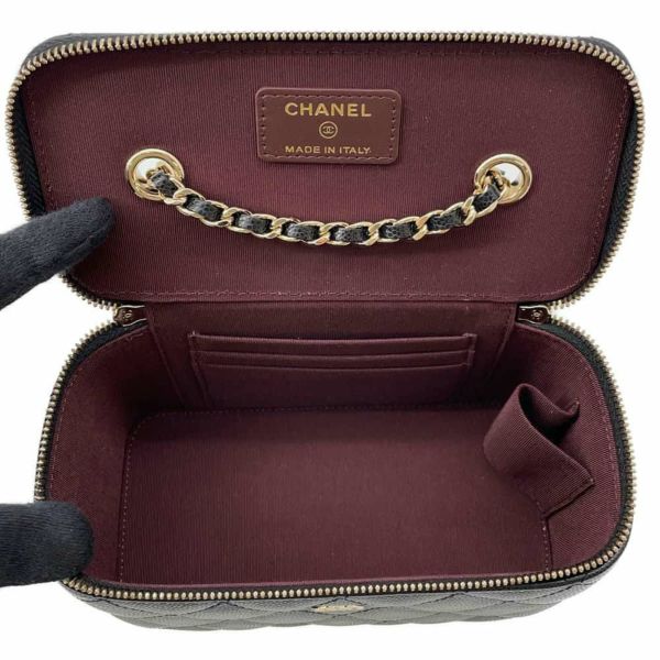 シャネル チェーンショルダーバッグ バニティ ココマーク マトラッセ キャビアスキン AP1341 CHANEL ヴァニティ 黒