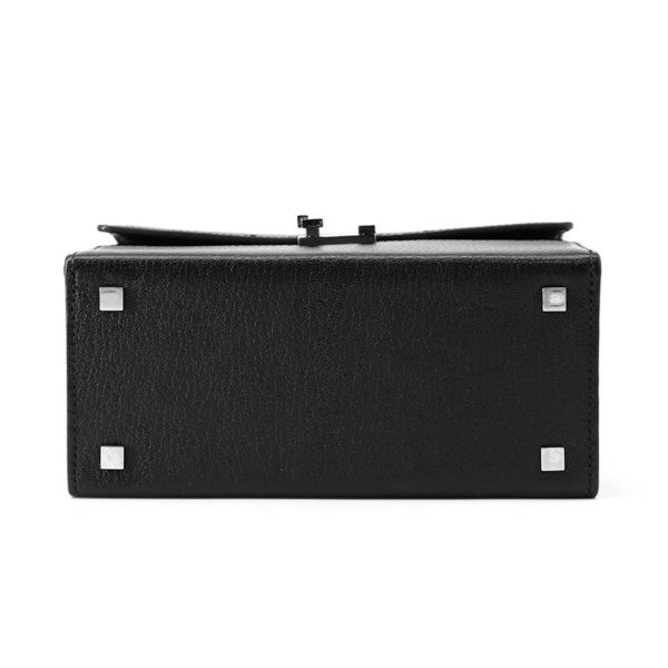 エルメス チェーンショルダーバッグ シネティック ブラック/シルバー金具 シェブルミゾル C刻印 黒