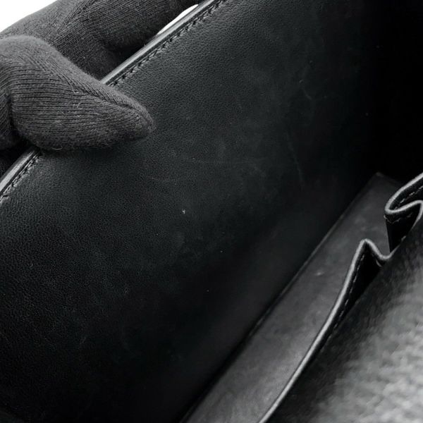 エルメス チェーンショルダーバッグ シネティック ブラック/シルバー金具 シェブルミゾル C刻印 黒