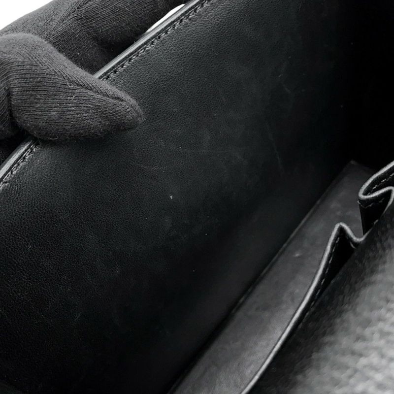 エルメス チェーンショルダーバッグ シネティック ブラック/シルバー金具 シェブルミゾル C刻印 黒