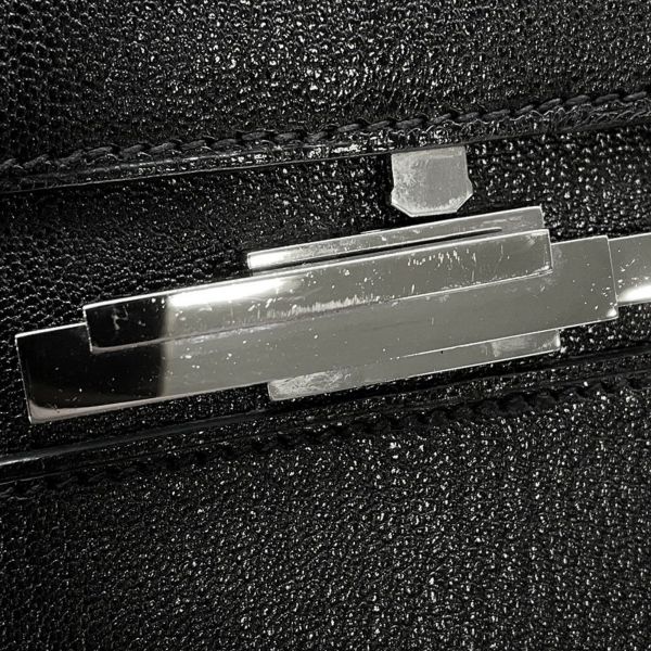 エルメス チェーンショルダーバッグ シネティック ブラック/シルバー金具 シェブルミゾル C刻印 黒