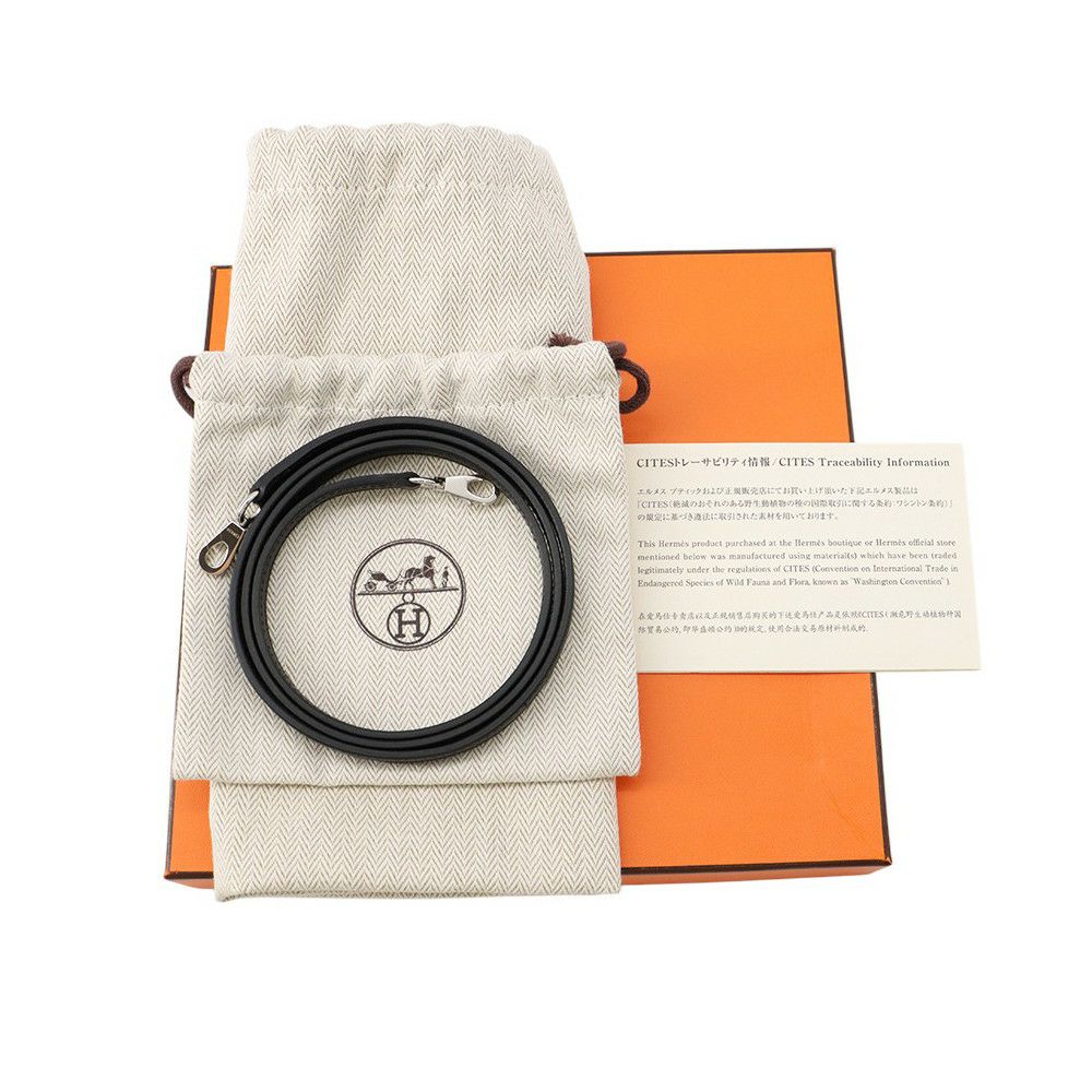 エルメス ミニケリー2 外縫い タッチ ブラック/シルバー金具 リザード/ヴォーマダム W刻印 2wayショルダー 黒