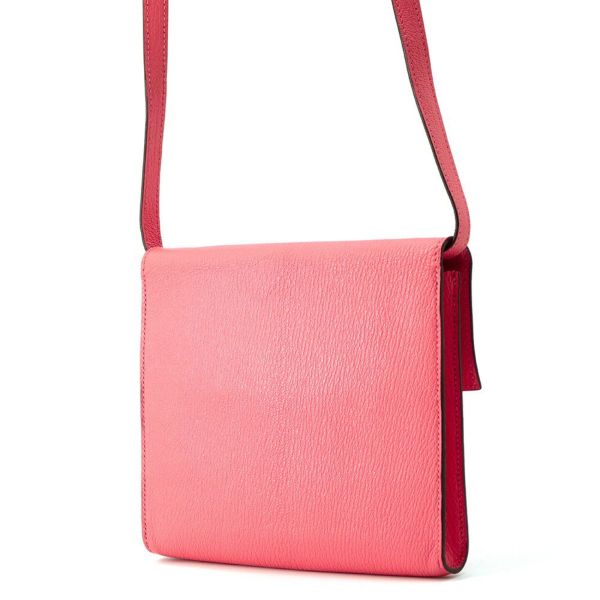 エルメス 財布 クリック16 ローズアザレ/シルバー金具 シェブルミゾル D刻印 HERMES ショルダーウォレット