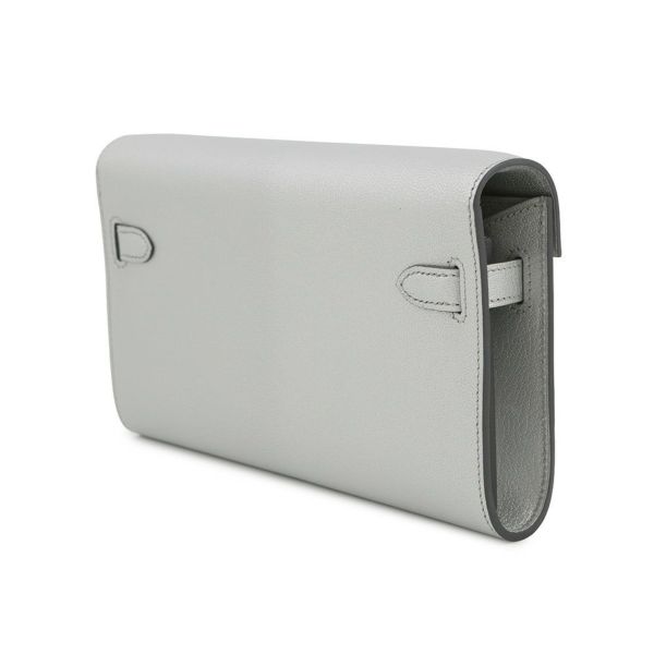 エルメス 長財布 ケリーウォレット ロング アルジャン/シルバー金具 シェブルシャムキラ K刻印 HERMES 財布