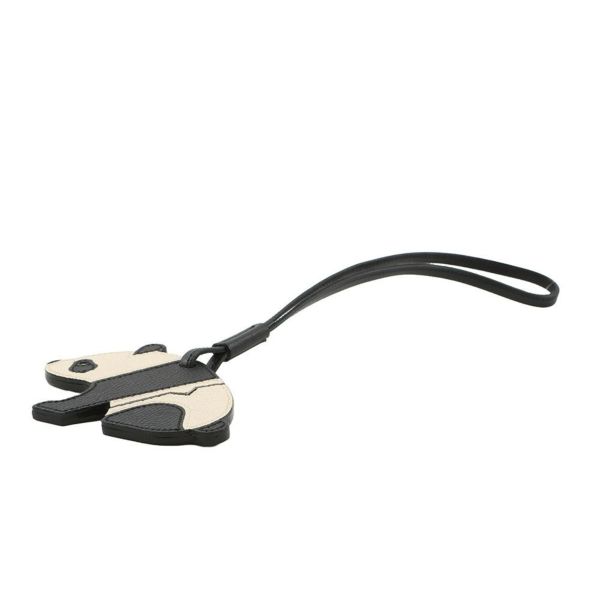 ヴァレクストラ バッグチャーム パンダ カーフレザー V3N11 Valextra 黒