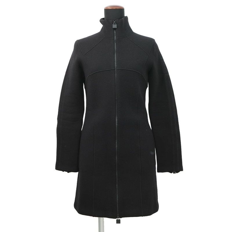 シャネル コート スポーツライン コート カシミヤ レディースサイズ38 P36681 CHANEL アウター 黒