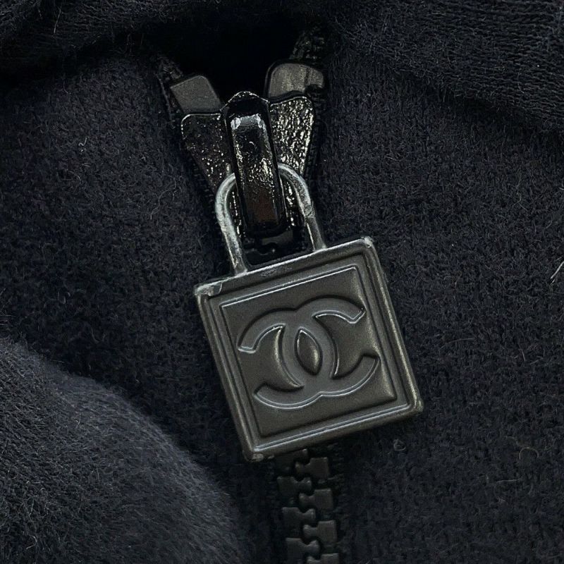 シャネル コート スポーツライン コート カシミヤ レディースサイズ38 P36681 CHANEL アウター 黒