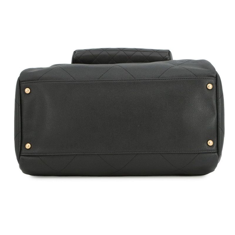 シャネル ハンドバッグ マトラッセ ココマーク ボーリングバッグ キャビアスキン ラムスキン AS1360 CHANEL 2WAY 黒