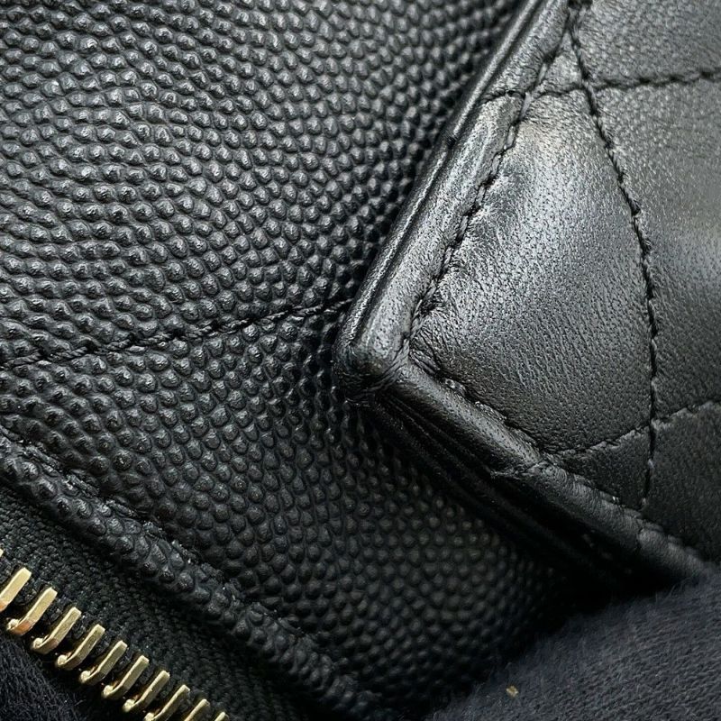 シャネル ハンドバッグ マトラッセ ココマーク ボーリングバッグ キャビアスキン ラムスキン AS1360 CHANEL 2WAY 黒