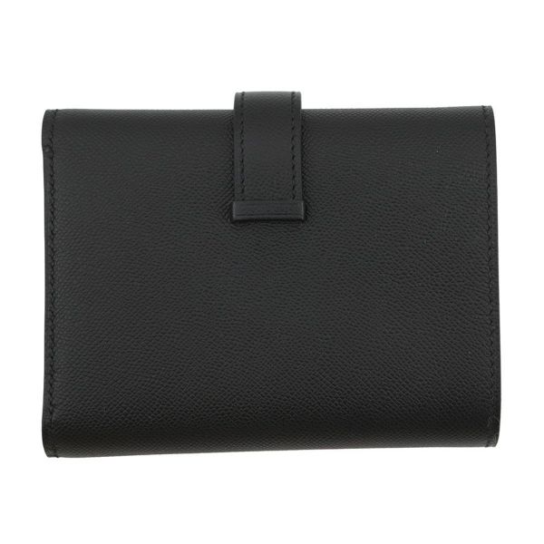 エルメス 三つ折り財布 ベアンコンビネ ブラック/ブラック金具 ヴォーマダム W刻印 HERMES 財布 黒