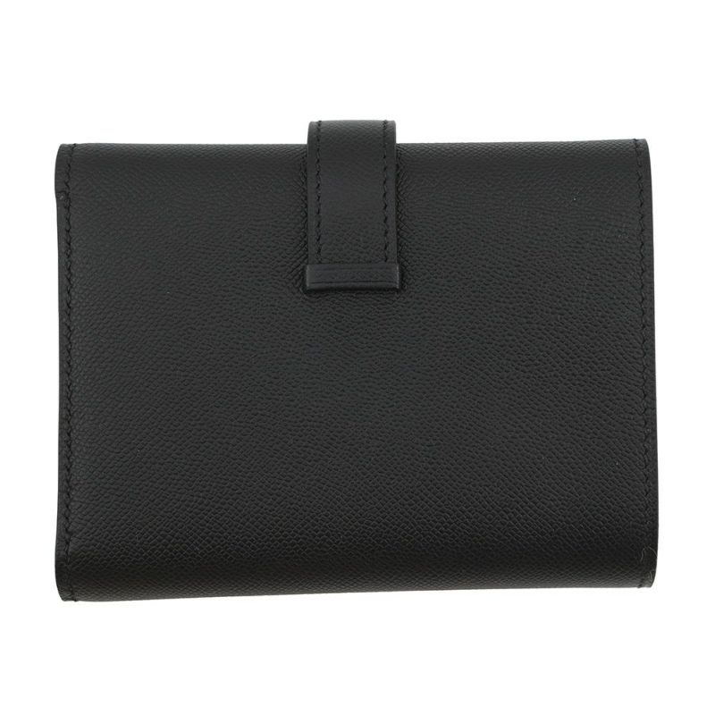 エルメス 三つ折り財布 ベアンコンビネ ブラック/ブラック金具 ヴォーマダム W刻印 HERMES 財布 黒