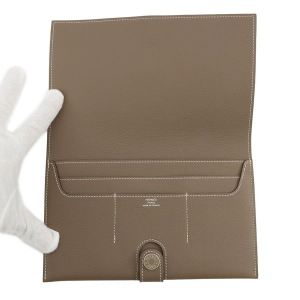 エルメス 長財布 R.M.S トゥマンタン エトゥープ/シルバー金具 エバーカラー W刻印 HERMES 財布