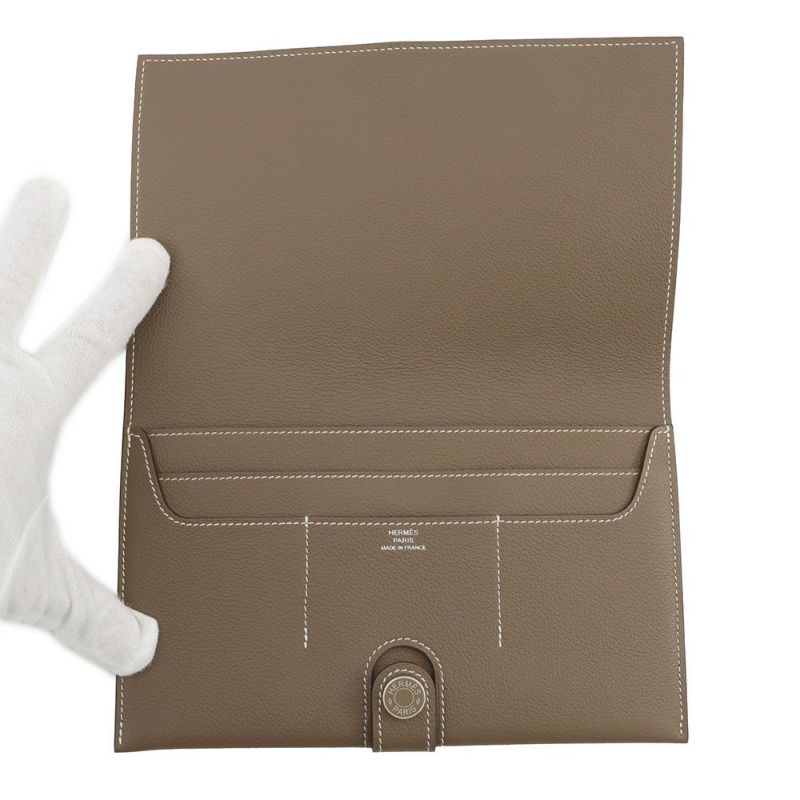 エルメス 長財布 R.M.S トゥマンタン エトゥープ/シルバー金具 エバーカラー W刻印 HERMES 財布