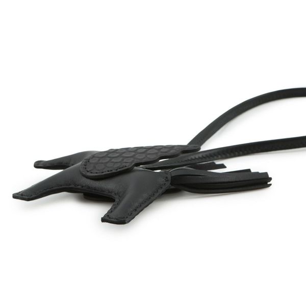 エルメス バッグチャーム ロデオPM ペガサス タッチ ブラック ラムスキン/アリゲーターマット K刻印 HERMES チャーム 黒